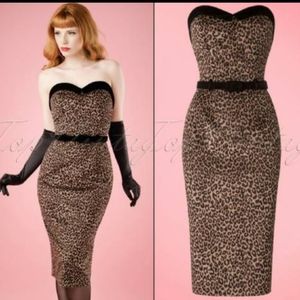 Collectif 50's Monica Velvet Leopard Dress